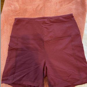 90 degree biker shorts - maroon/red
